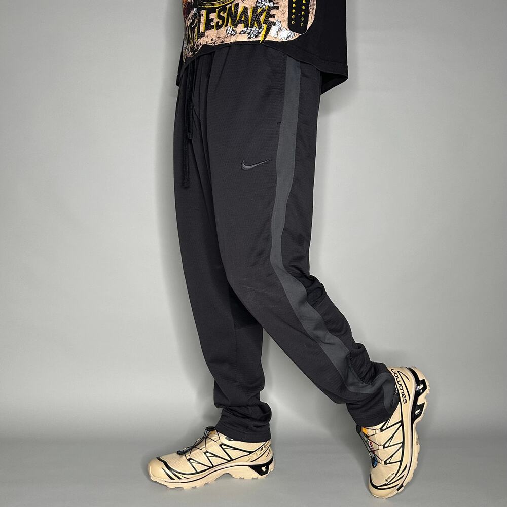 Vintage Y2K Nike Sweatpants Mens 2XK Black Grey Swoosh Therma Polyester Joggers